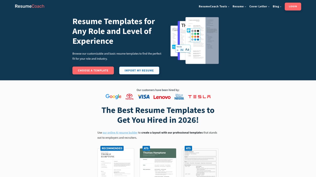 ResumeCoach — Pick a template