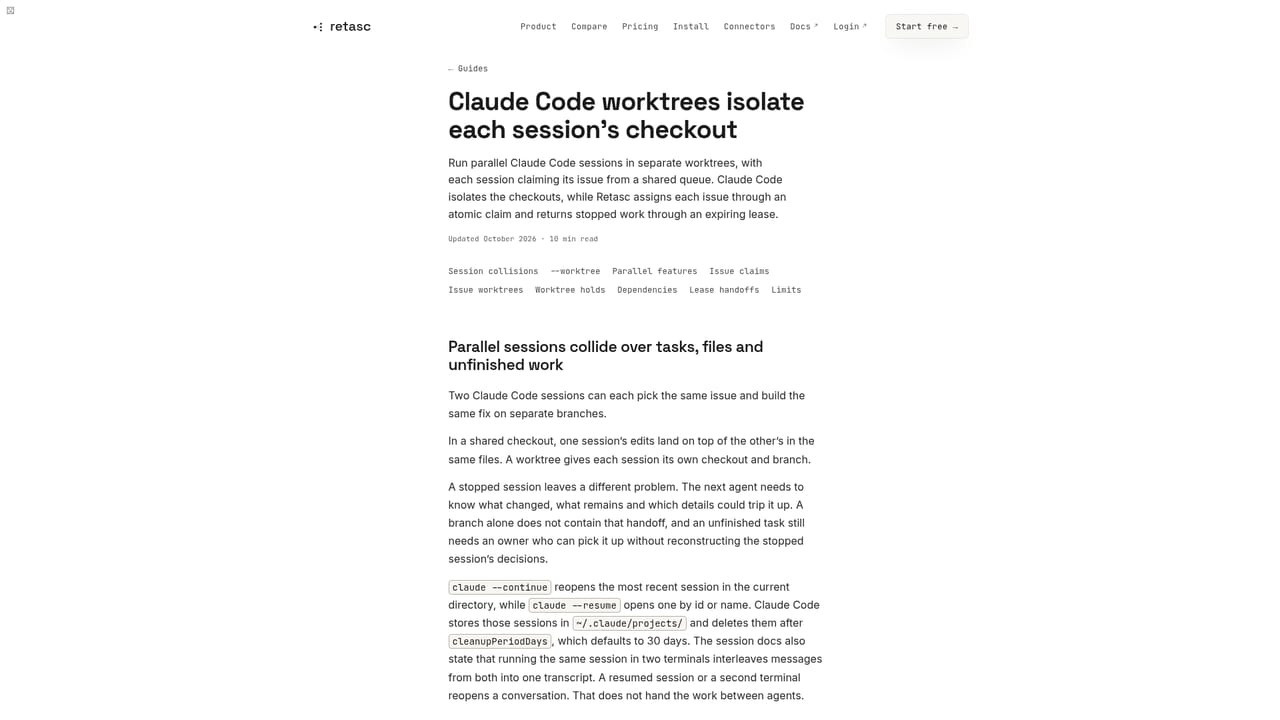 Retasc — Let agents pull work