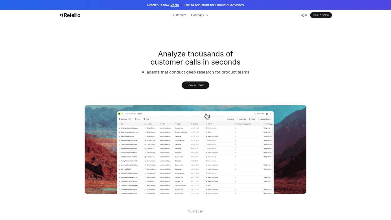 Retellio — Book a demo and scope your call sources