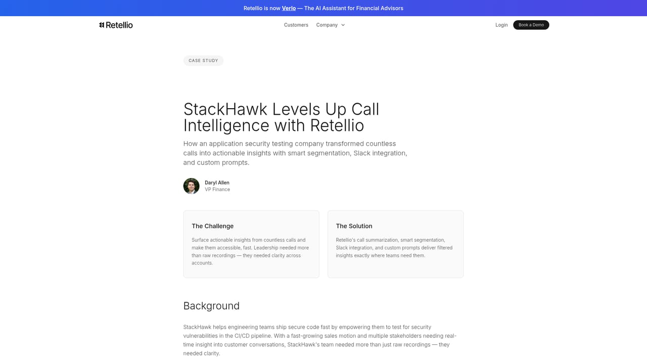 Retellio — Review a case study while you evaluate