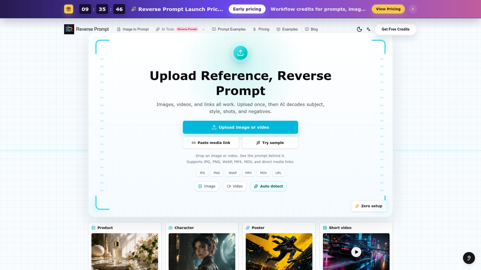 Reverse Prompt — Open the video to prompt page