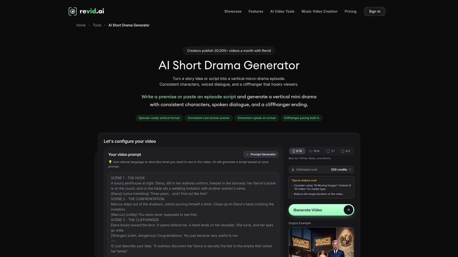 revid.ai — Pitch your drama