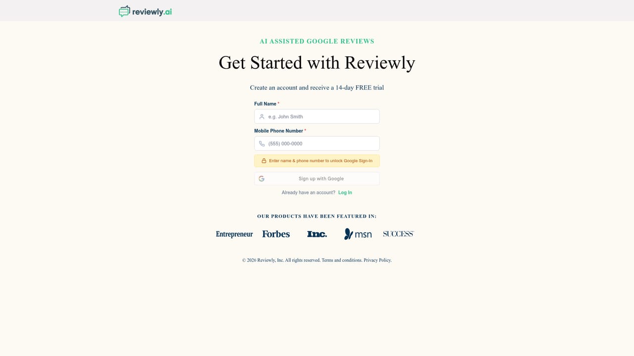 Reviewly.ai — Start the free trial