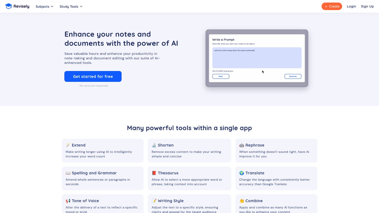 Revisely — Condense documents and videos into notes