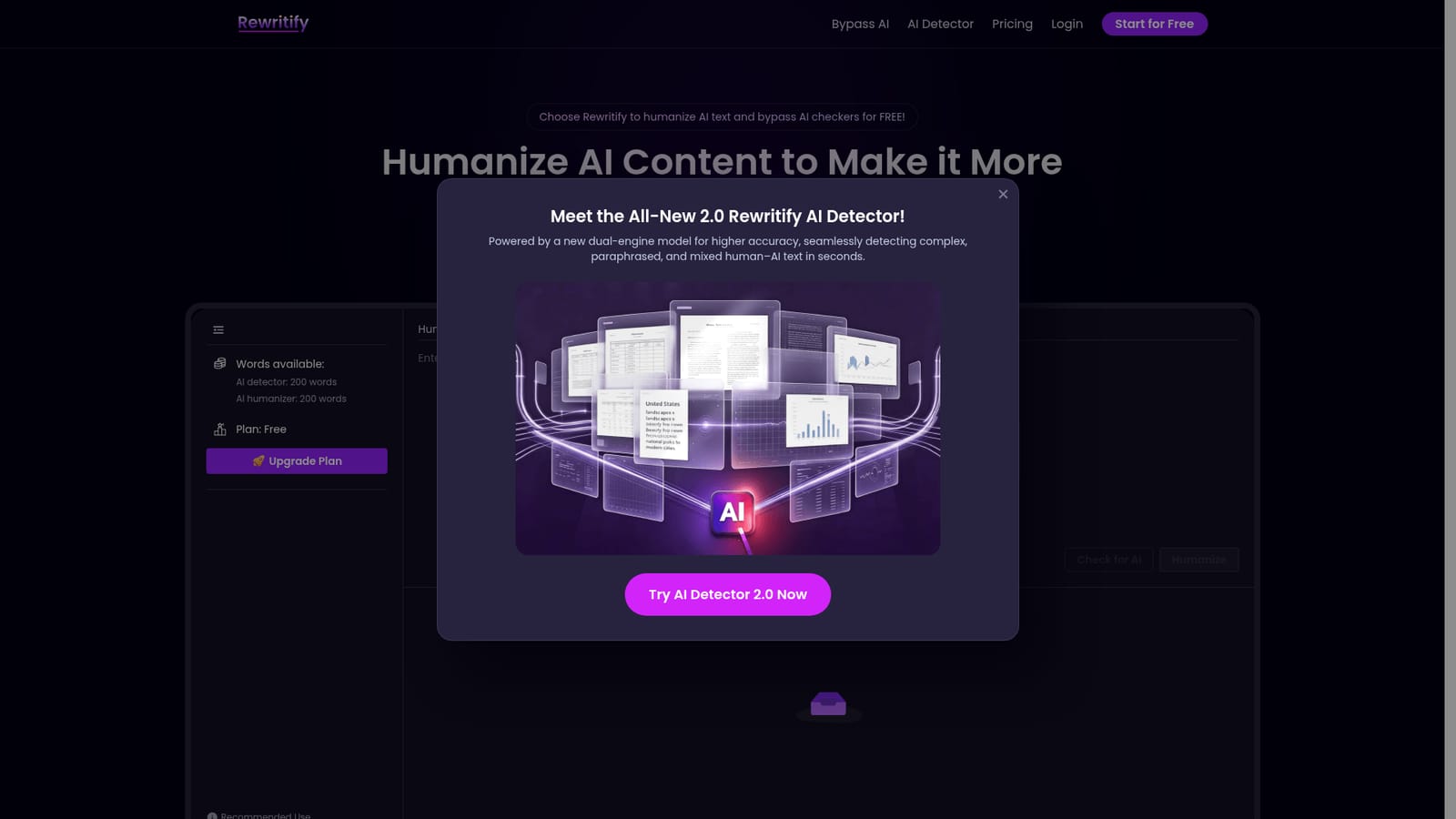Rewritify AI — Open the workspace and check your allowance