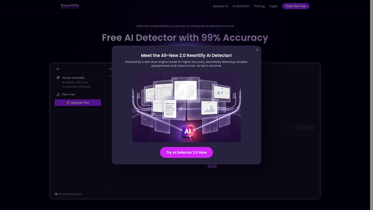 Rewritify AI — Score the result with the AI detector