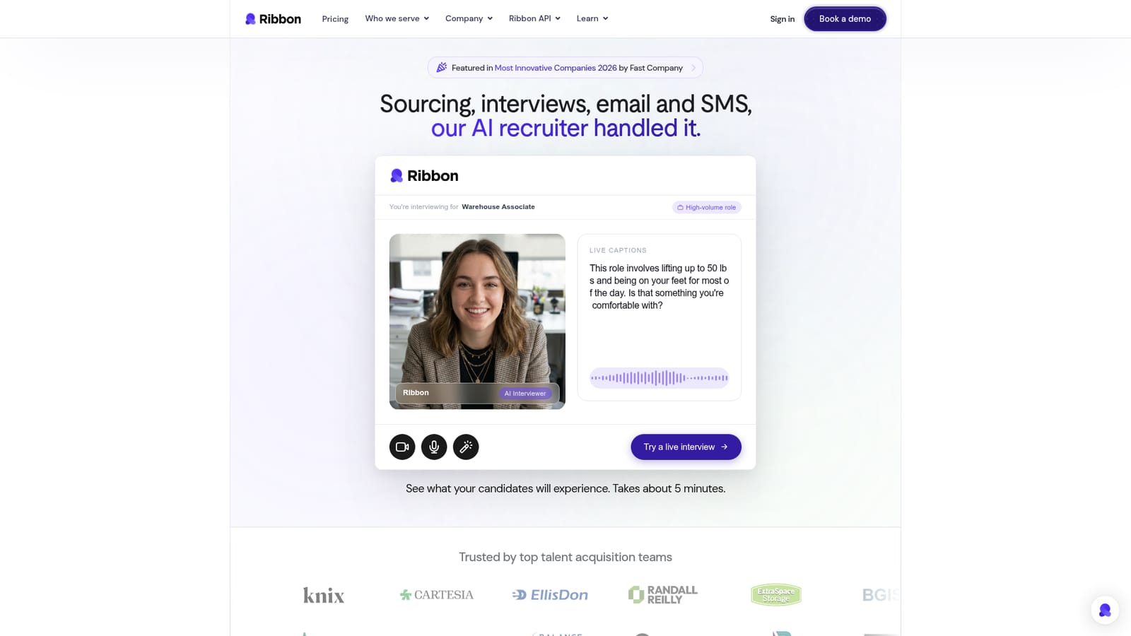 Ribbon Cool — Try the sample AI interview