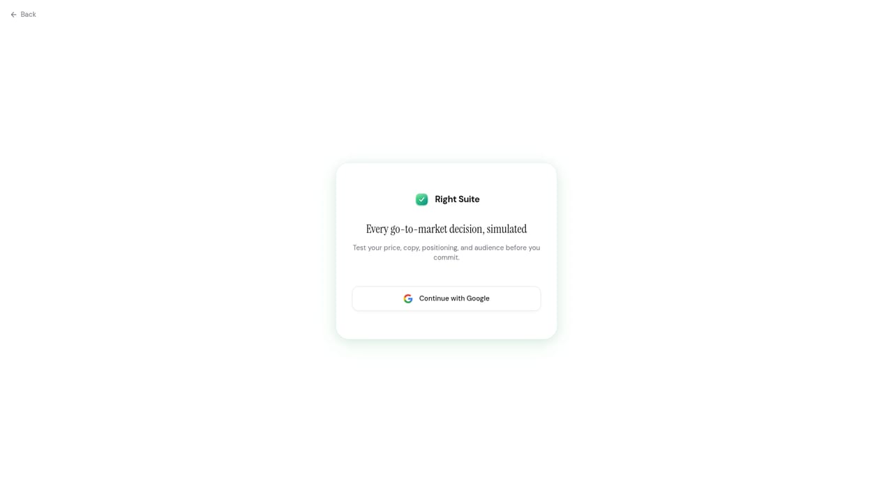 Right Suite — Create your account