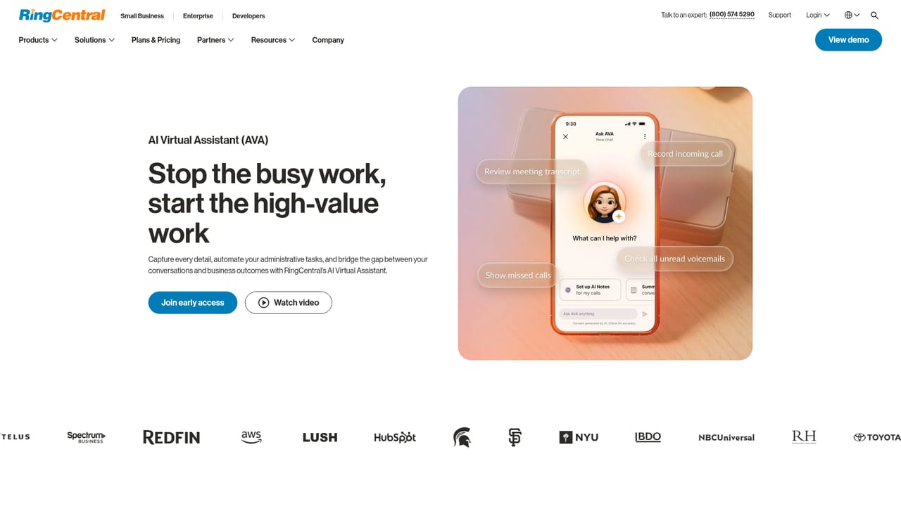 RingCentral AI — Enable call assistance and notes