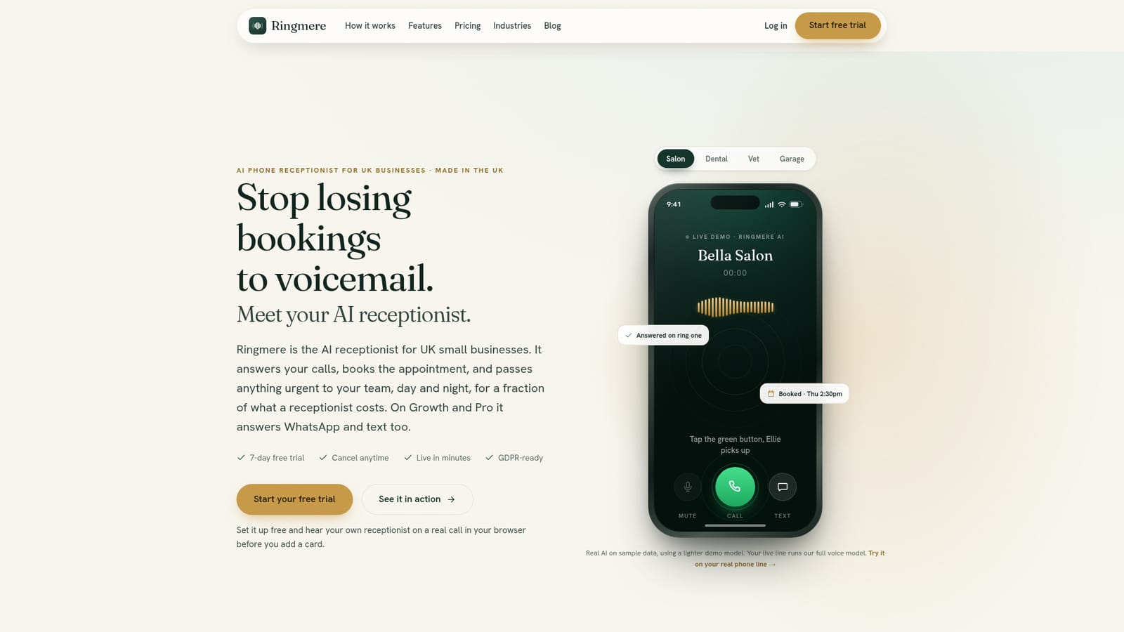 Ringmere — Start the free trial