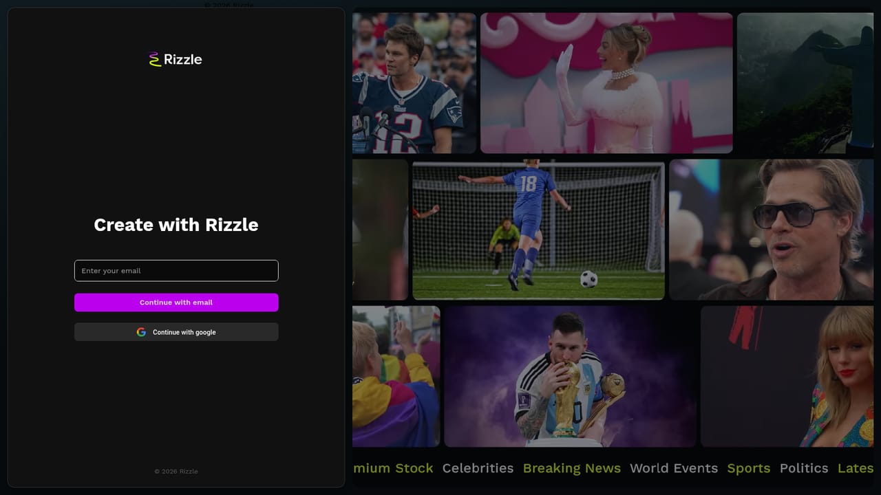 Rizzle — Sign in or register for the client app