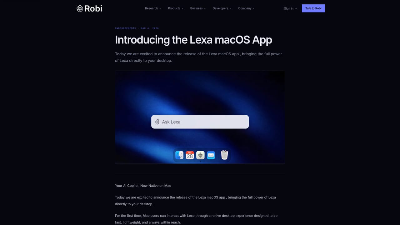RobiAI — Install the Lexa desktop app