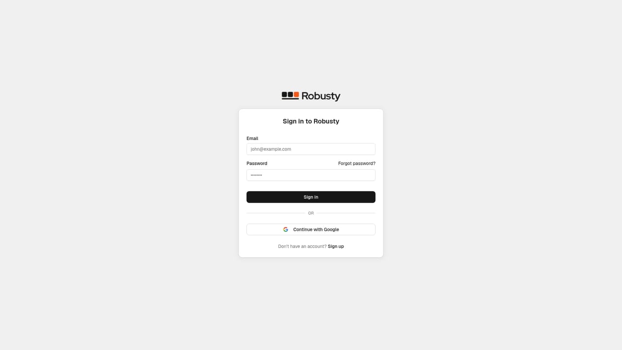 Robusty — Create a free account