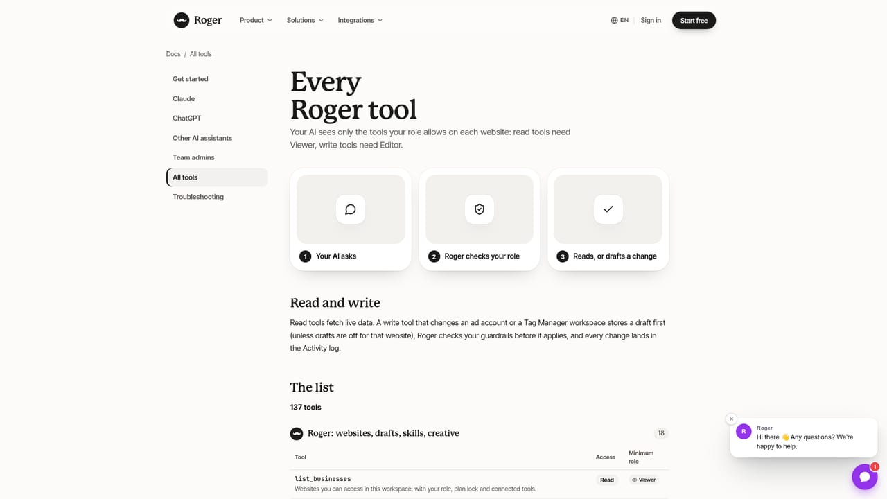 Roger — Set guardrails