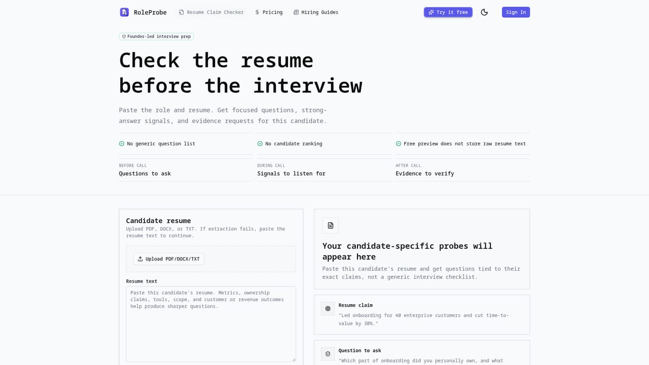 RoleProbe — Generate the question set