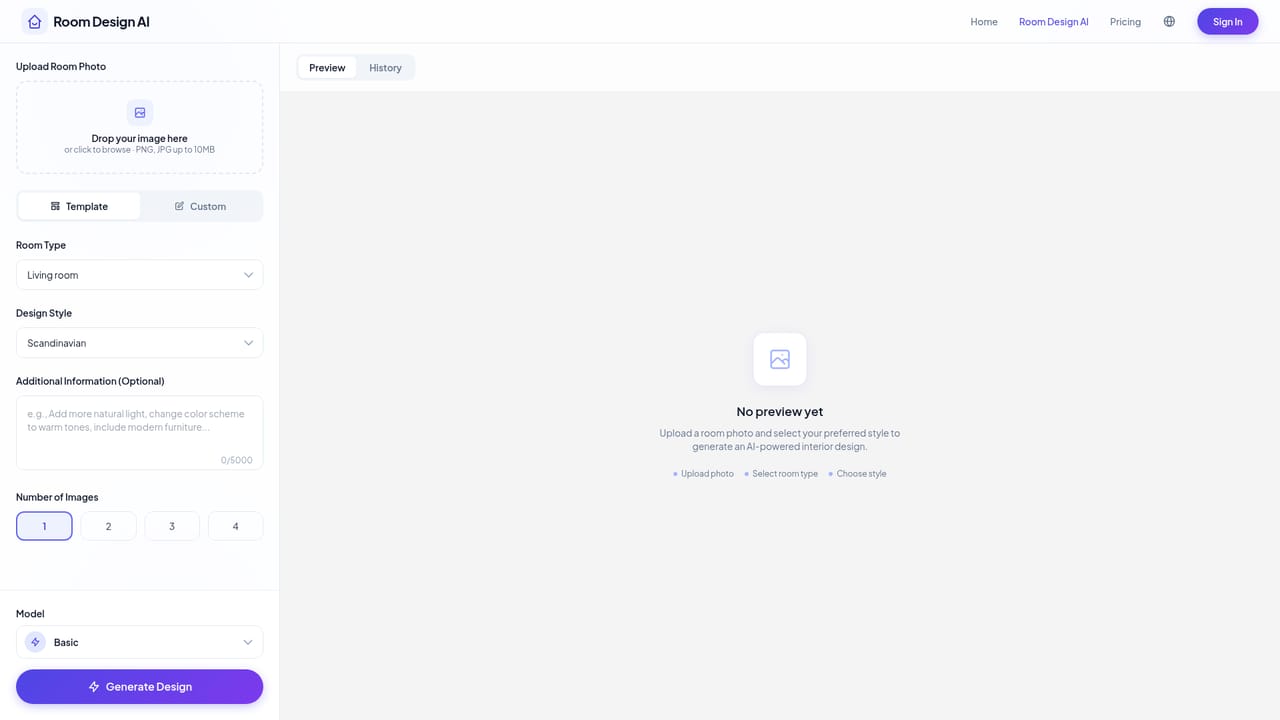 RoomDesign — Open the app