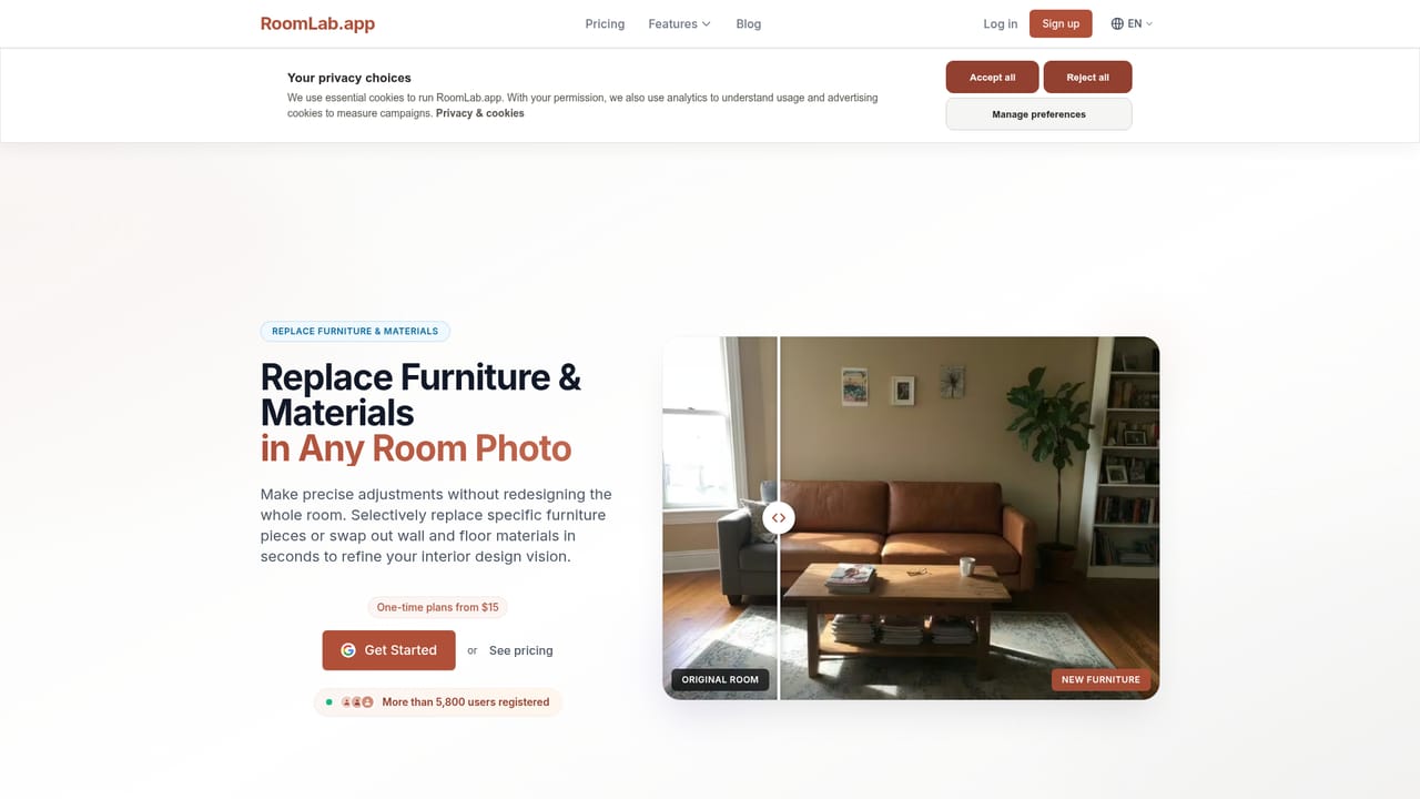RoomLab.app — Generate and refine