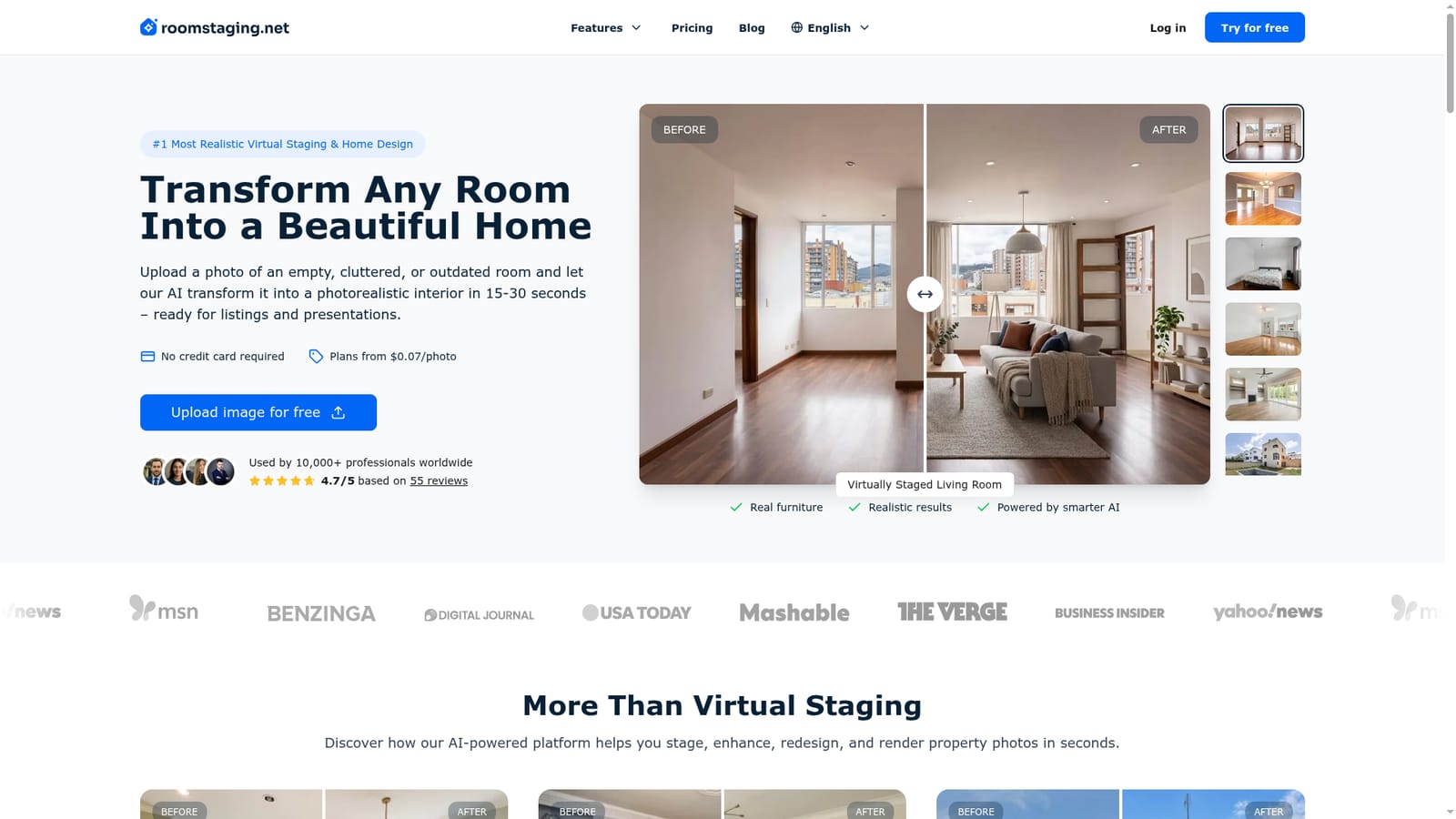 RoomStaging — Upload a room photo