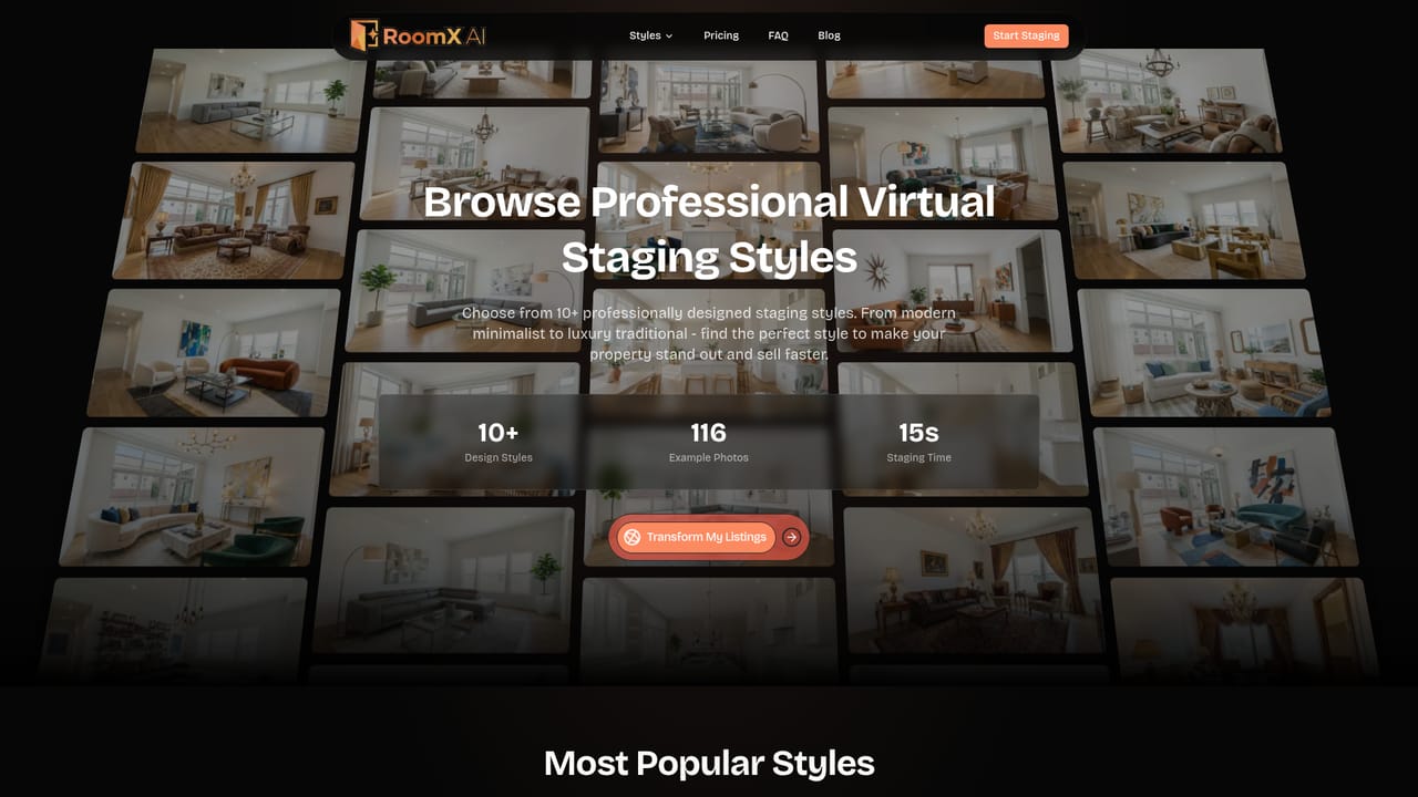 RoomX AI — Pick a staging style