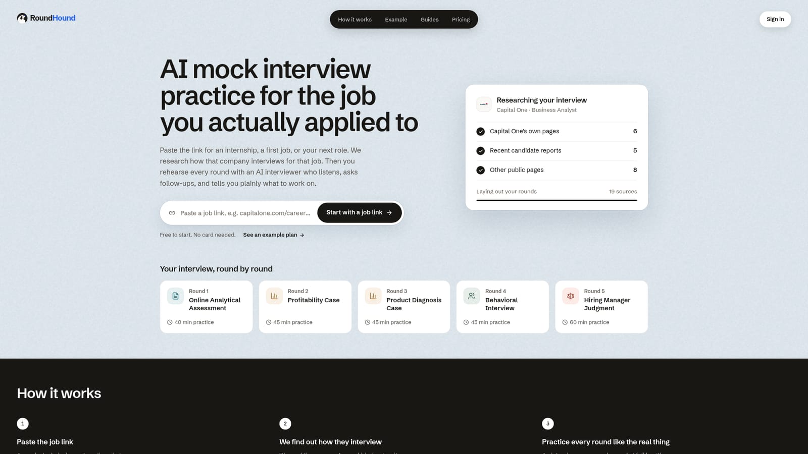 RoundHound — Paste a job link