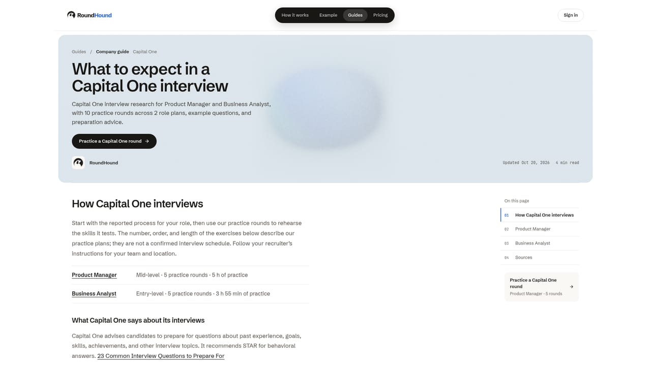 RoundHound — Review your researched interview plan