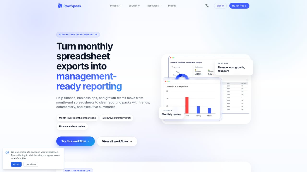 RowSpeak — Turn the analysis into a recurring template