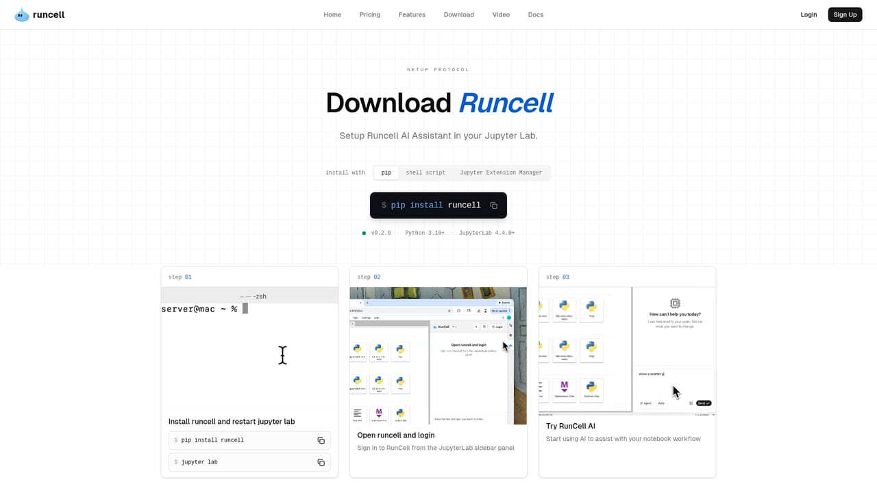 Runcell — Install the extension