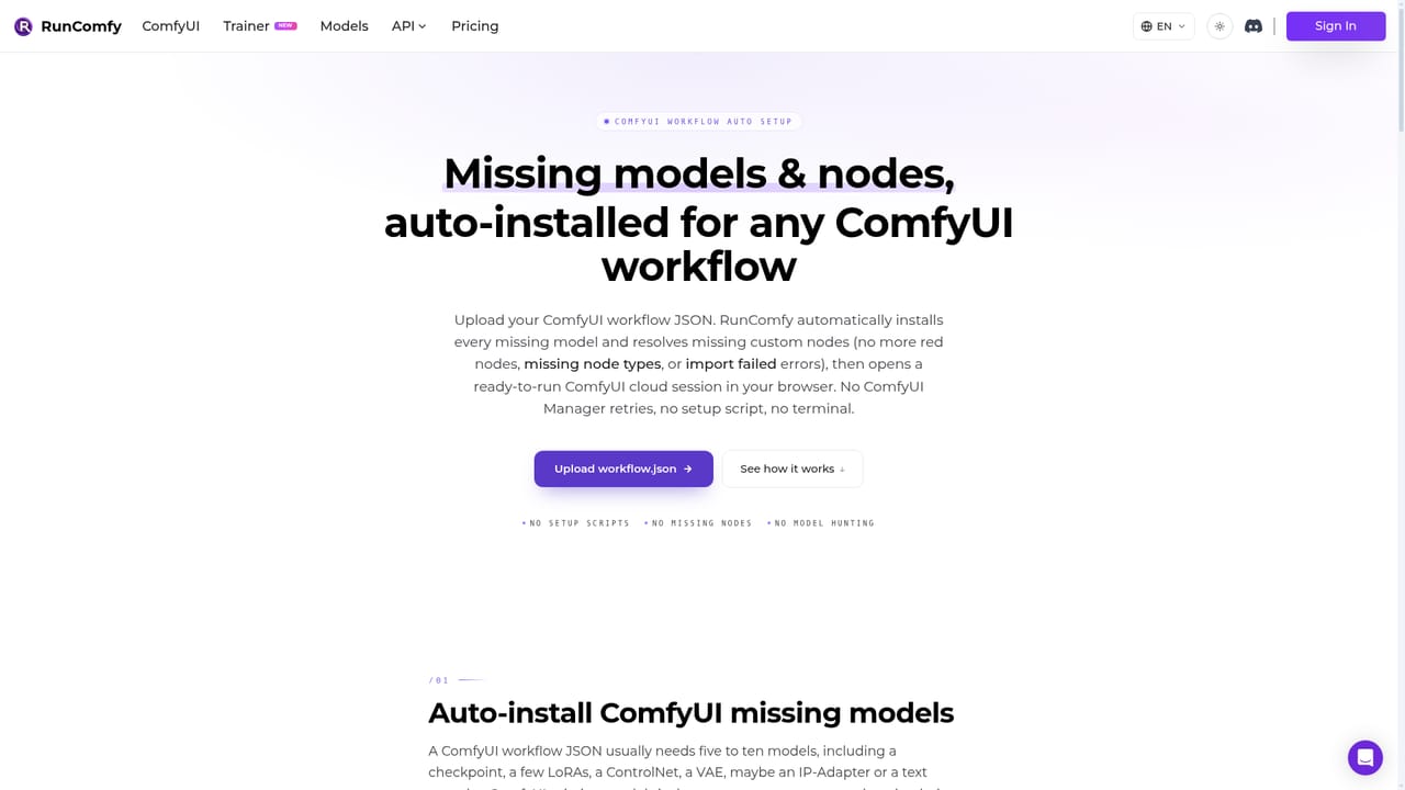 RunComfy — Bring your own workflow.json