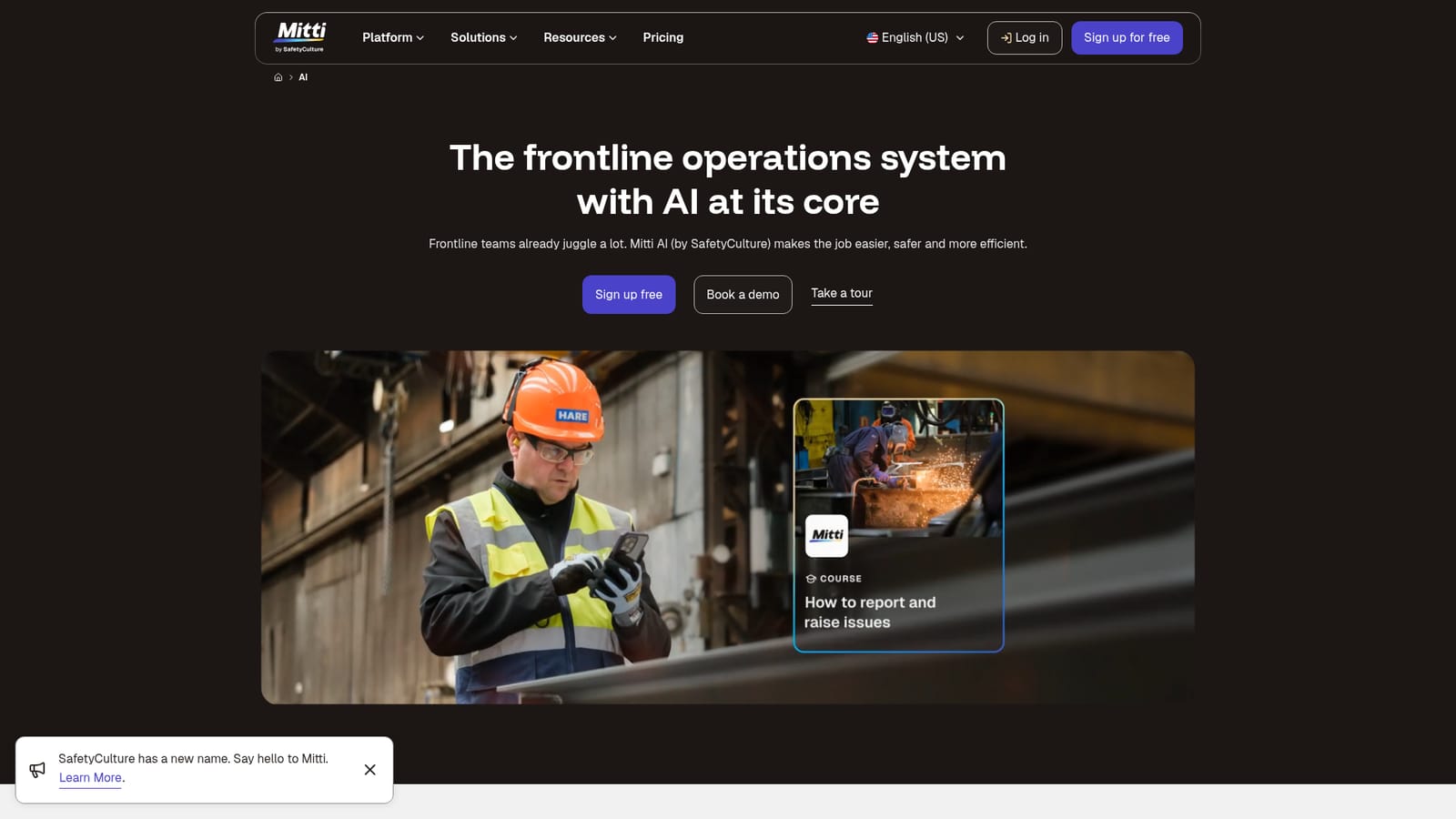 SafetyCulture AI — Create a free Mitti account