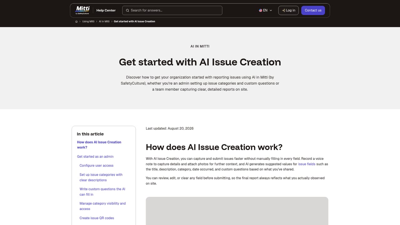 SafetyCulture AI — Log an issue from a photo or voice note