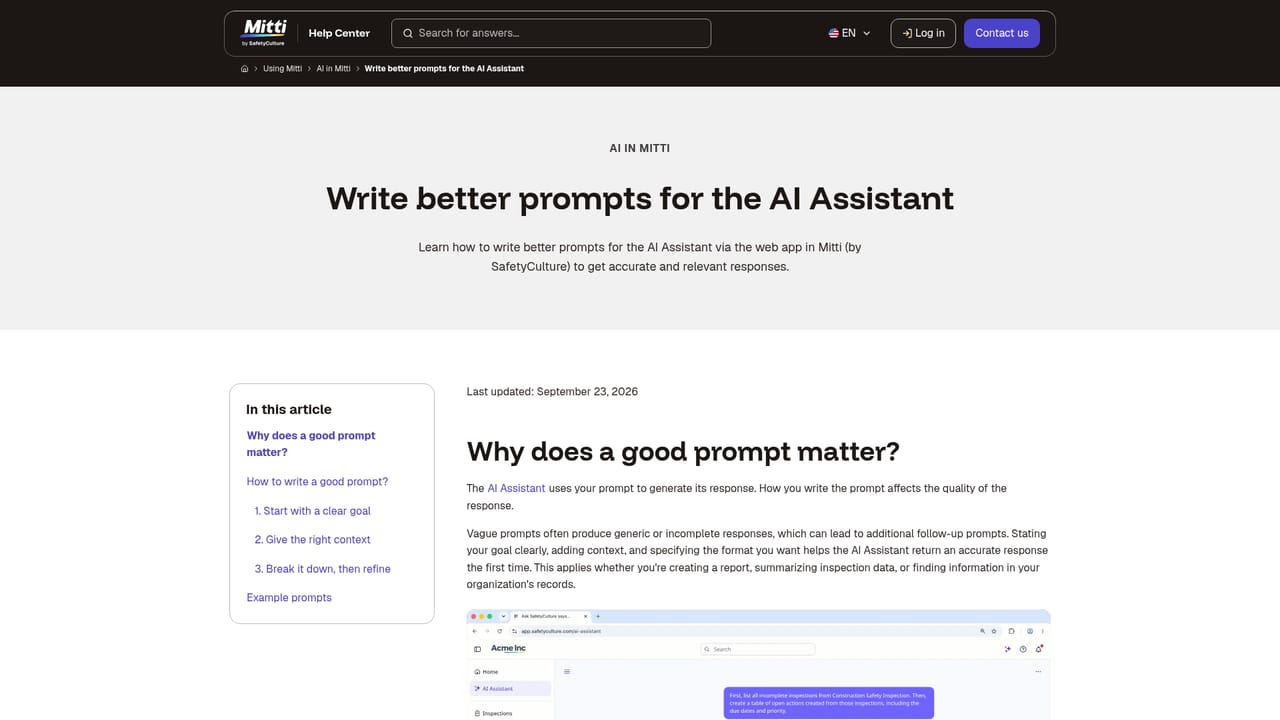SafetyCulture AI — Ask the AI Assistant about your data