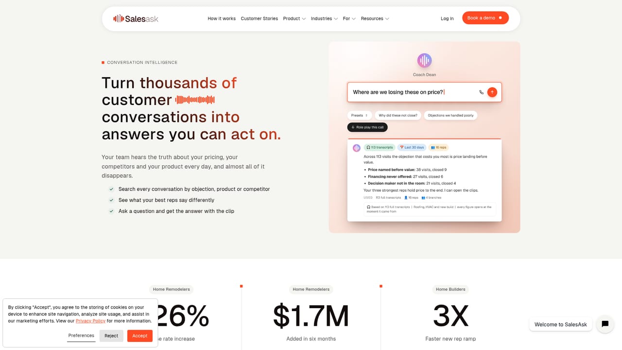 Sales Ask — Read the conversation intelligence output