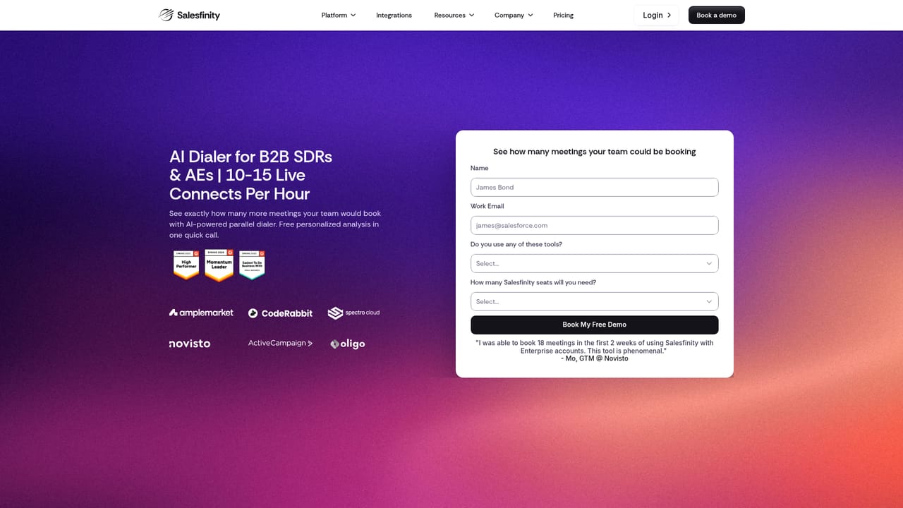 Salesfinity — Book a walkthrough