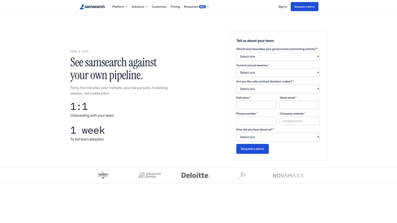 SamSearch — Request a demo
