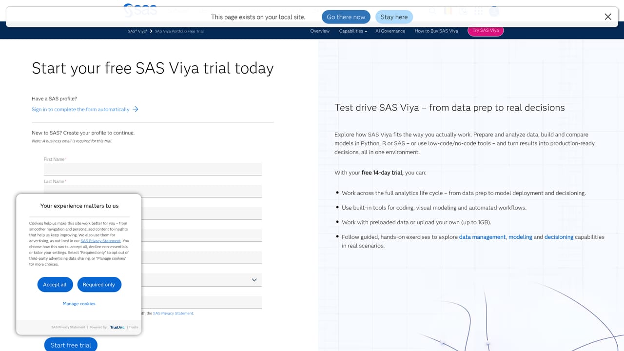 SAS AI — Request a Viya trial