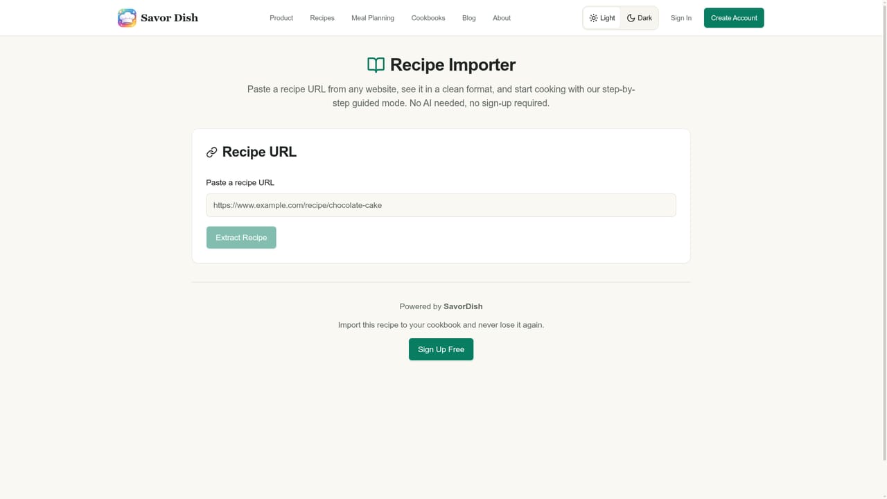 Savor Dish — Import recipes you already cook