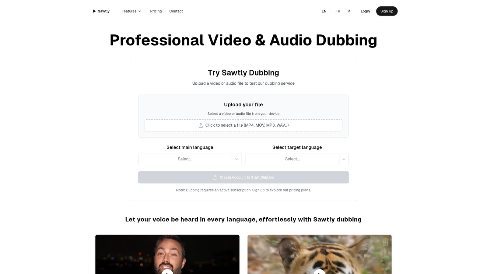 Sawtly — Open the dubbing tool