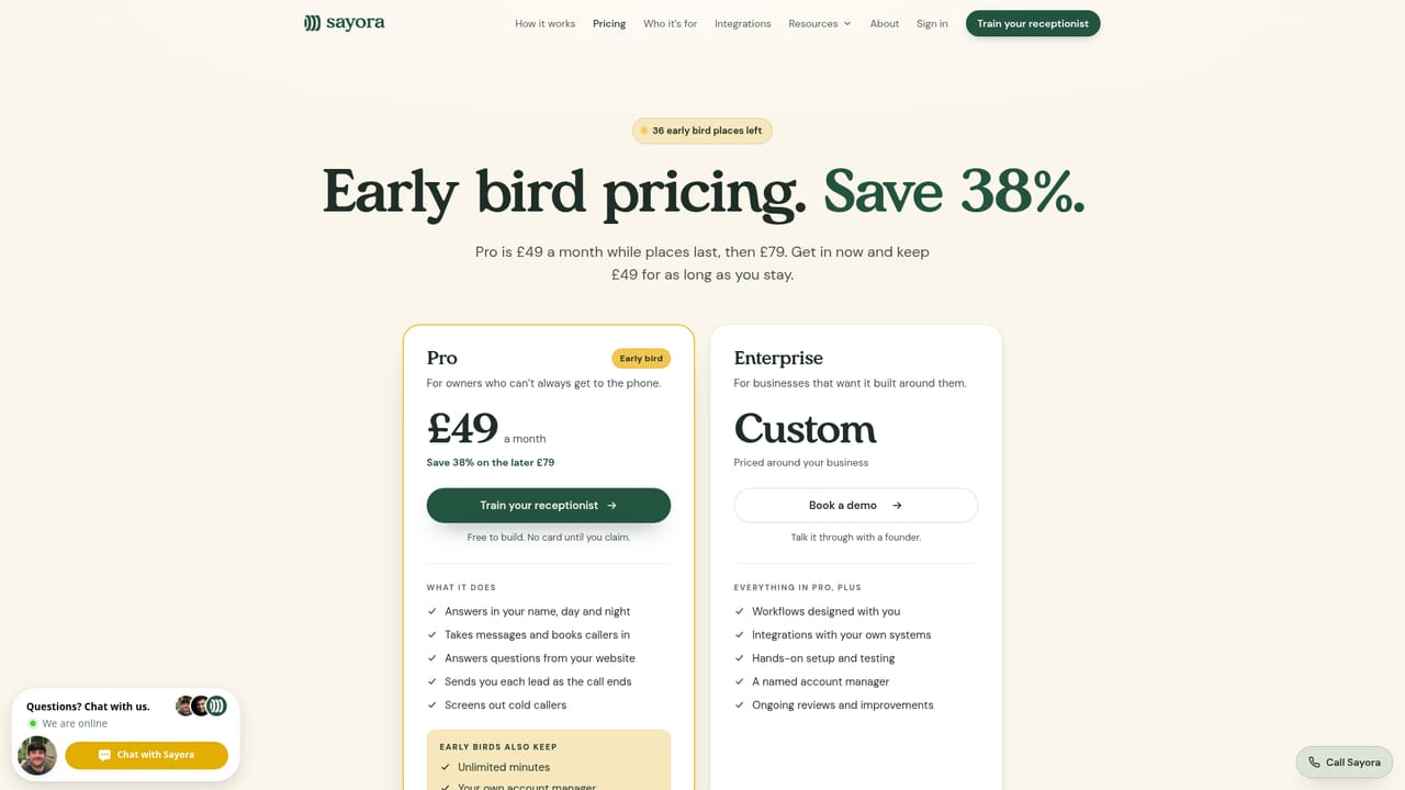 Sayora — Claim the account and choose your number