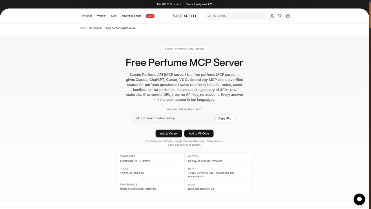 Scento MCP — Add the MCP server to Claude
