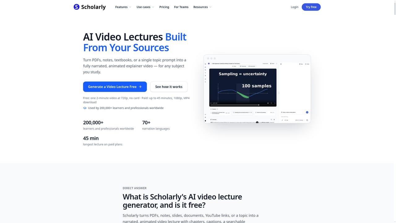 Scholarly — Pick a lecture format and runtime
