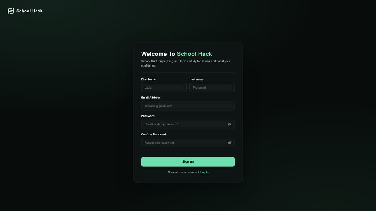 SchoolHack — Create a free account