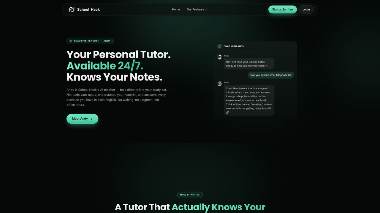 SchoolHack — Ask Andy where you get stuck