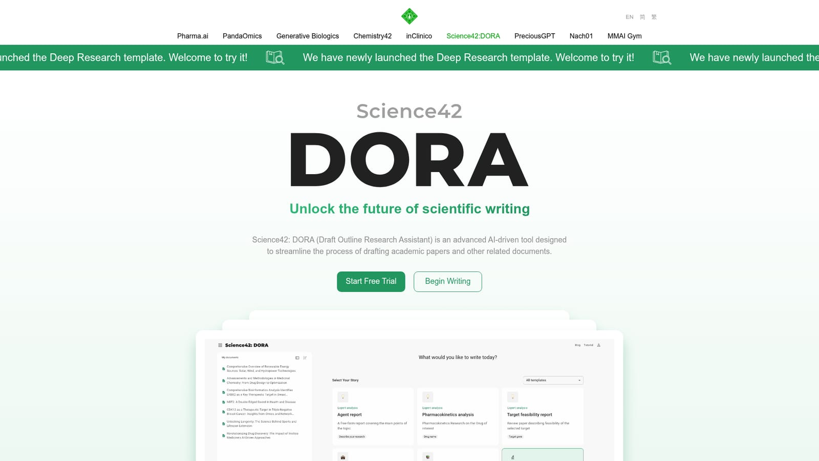 Science42:DORA — Create an account and start the trial