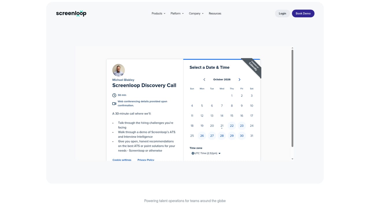Screenloop — Book a demo with the Screenloop team