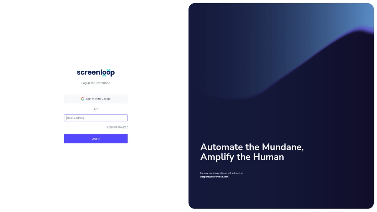 Screenloop — Sign in to your workspace