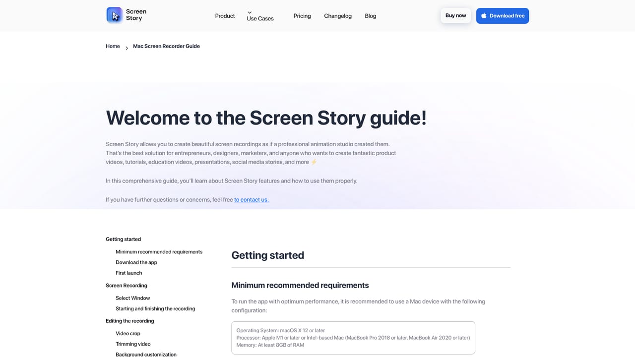 ScreenStory — Let the automatic polish apply