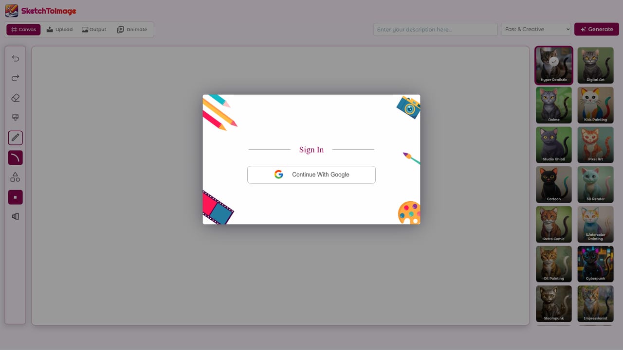 Scribbletoart — Create an account and open the app