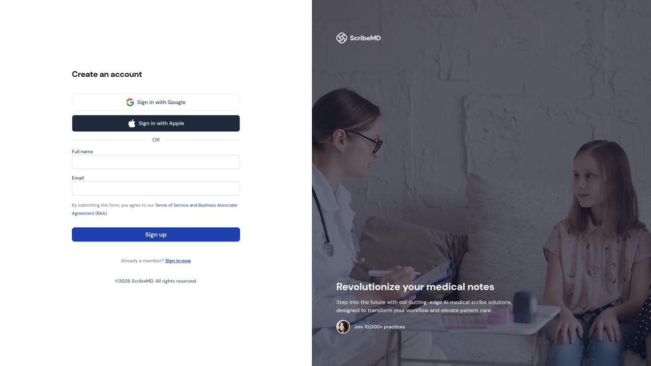 ScribeMD — Create your account