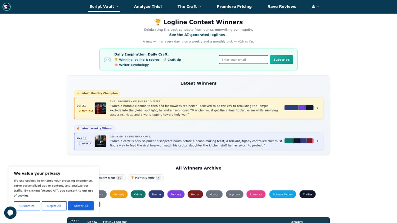 Scriptreader — Check the logline leaderboard