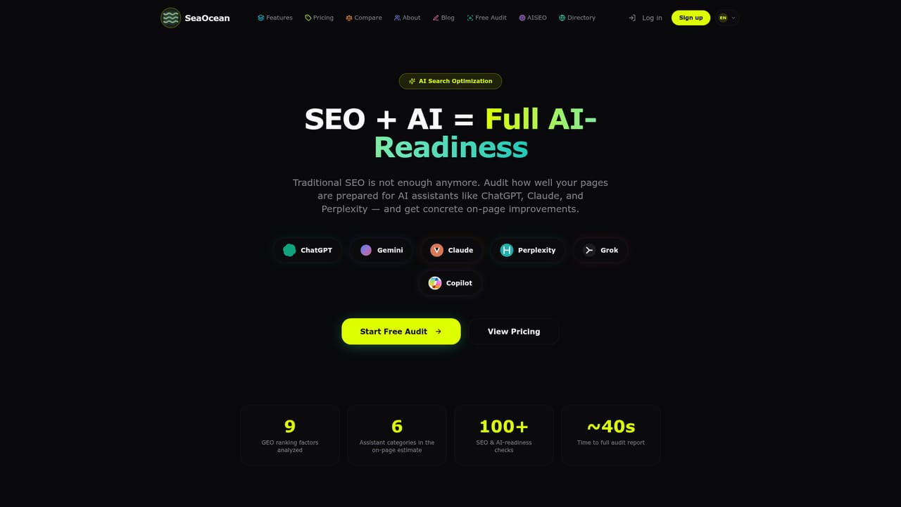 SeaOcean — Review your AI search visibility
